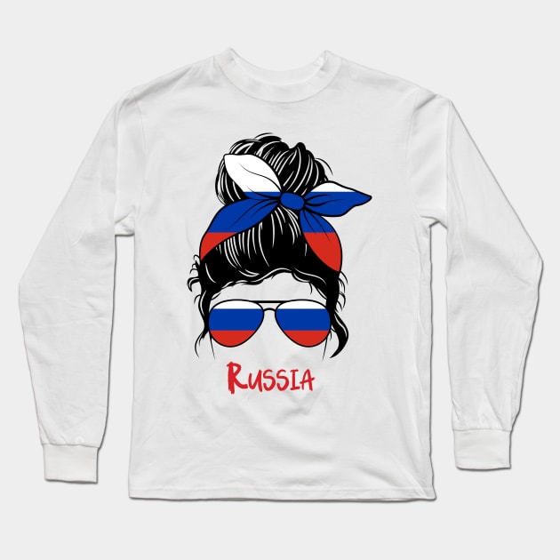 Russia girl, Russia Flag, Russia gift heritage,   Russian girlfriend, Long Sleeve T-Shirt by JayD World